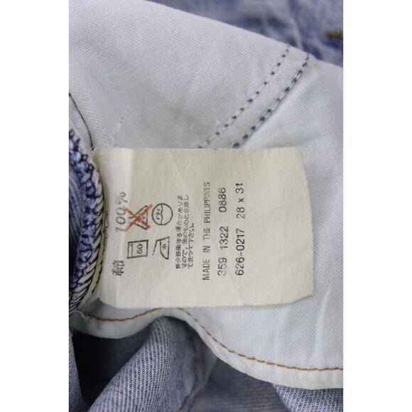 Levi's 626 Vintage Philippines Denim Jeans Raw Hem 28X27 Leather Tag - Picture 12 of 14